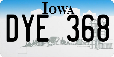 IA license plate DYE368