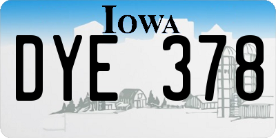IA license plate DYE378