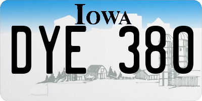 IA license plate DYE380
