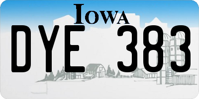 IA license plate DYE383