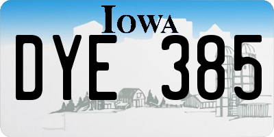 IA license plate DYE385