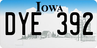 IA license plate DYE392