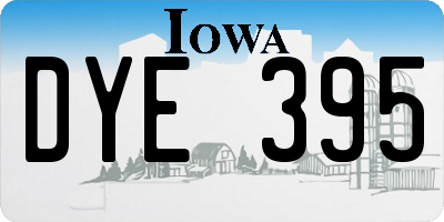 IA license plate DYE395
