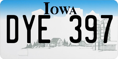 IA license plate DYE397