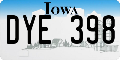 IA license plate DYE398