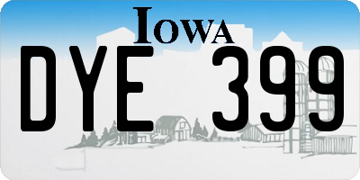IA license plate DYE399