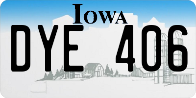 IA license plate DYE406