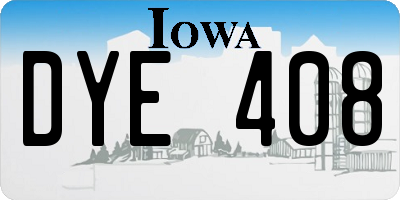 IA license plate DYE408