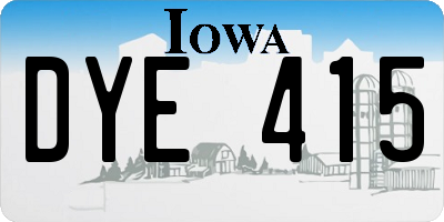 IA license plate DYE415