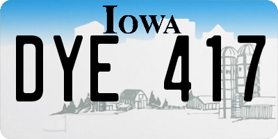 IA license plate DYE417