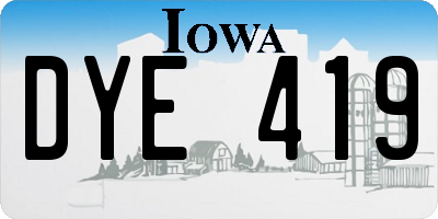 IA license plate DYE419