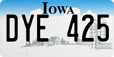 IA license plate DYE425