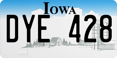 IA license plate DYE428