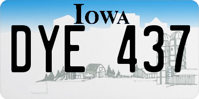 IA license plate DYE437