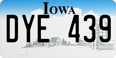 IA license plate DYE439