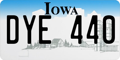 IA license plate DYE440