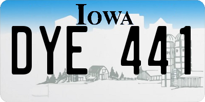 IA license plate DYE441