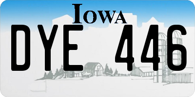 IA license plate DYE446