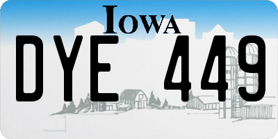 IA license plate DYE449