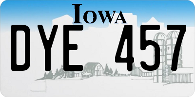 IA license plate DYE457