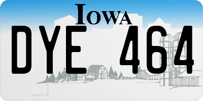 IA license plate DYE464
