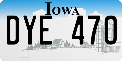 IA license plate DYE470