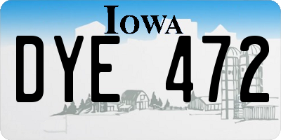 IA license plate DYE472