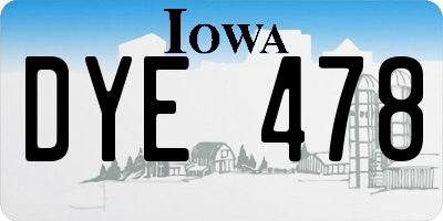 IA license plate DYE478