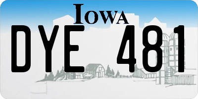 IA license plate DYE481