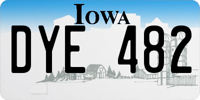 IA license plate DYE482