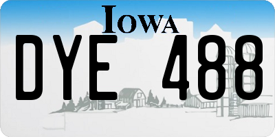 IA license plate DYE488