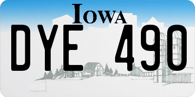 IA license plate DYE490