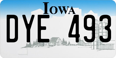 IA license plate DYE493