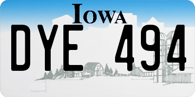 IA license plate DYE494