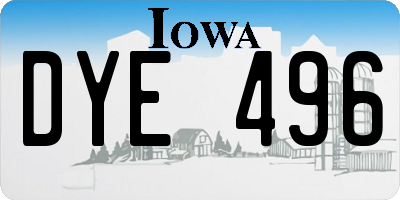IA license plate DYE496