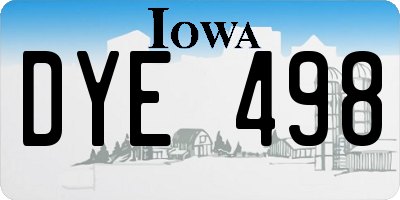 IA license plate DYE498