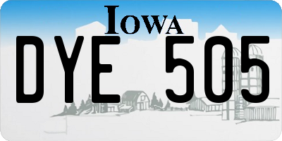 IA license plate DYE505
