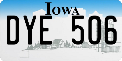 IA license plate DYE506