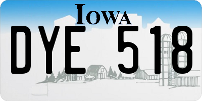 IA license plate DYE518