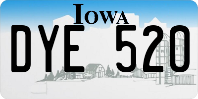 IA license plate DYE520