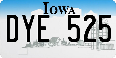 IA license plate DYE525