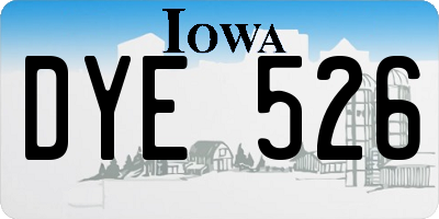 IA license plate DYE526