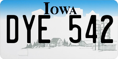 IA license plate DYE542