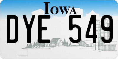 IA license plate DYE549