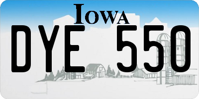 IA license plate DYE550