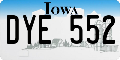 IA license plate DYE552