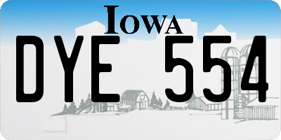 IA license plate DYE554