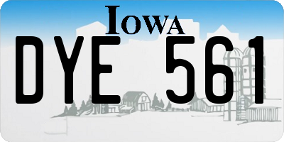 IA license plate DYE561