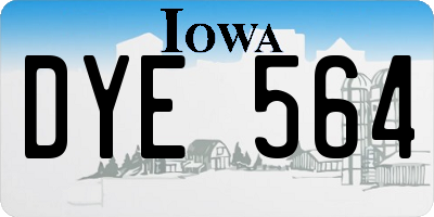 IA license plate DYE564