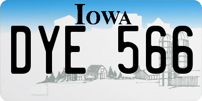 IA license plate DYE566